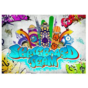 Fotomurale Skateboard Team Tessuto non tessuto - Multicolore - 300 x 210 cm
