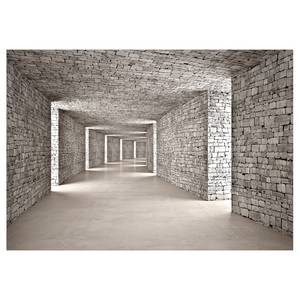 Vlies-fotobehang Mysterious Tunnel vlies - grijs - 300 x 210 cm