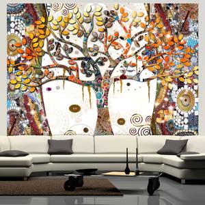 Papier peint intissé Decorated Tree Intissé - Multicolore - 100 x 70 cm