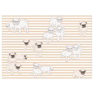 Vlies Fototapete Playful Dogs Vlies - Mehrfarbig - 300 x 210 cm