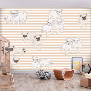 Vlies-fotobehang Playful Dogs vlies - meerdere kleuren - 300 x 210 cm