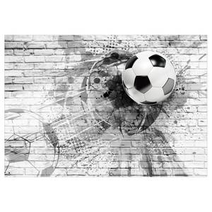 Vlies Fototapete Fußball Sport Vlies - Schwarz / Weiß - 150 x 105 cm