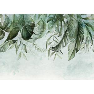 Papier peint intissé Green Story Intissé - Vert / Beige - 400 x 280 cm