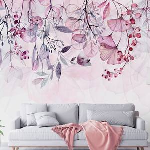 Vlies-fotobehang Foggy Nature vlies - Roze - 300 x 210 cm