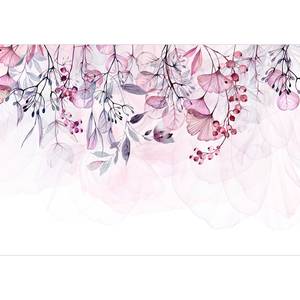 Vlies-fotobehang Foggy Nature vlies - Roze - 400 x 280 cm