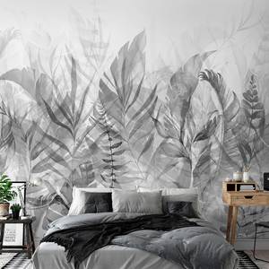 Papier peint intissé Magic Grove Intissé - Noir / Blanc - 100 x 70 cm