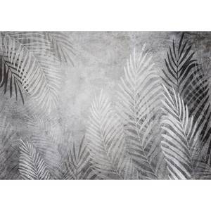 Papier peint intissé Palm Trees in Dark Intissé - Noir / Blanc - 150 x 105 cm