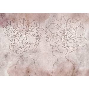 Vlies-fotobehang Floristic Fresco vlies - roze - 150 x 105 cm