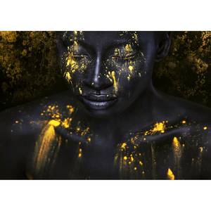 Vlies-fotobehang Bathed in Gold vlies - zwart/goudkleurig - 250 x 175 cm