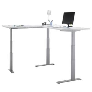 Bureau d’angle Toms Hauteur réglable - Gris clair / Noir