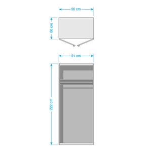 Drehtürenschrank SKØP XVI Graphit - 91 x 223 cm