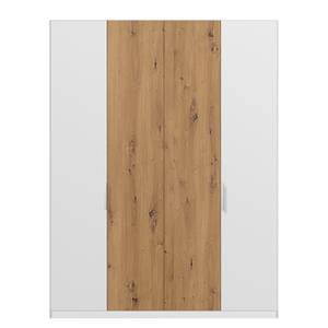 Drehtürenschrank SKØP pure artisan Alpinweiß / Eiche Artisan Dekor - 181 x 222 cm