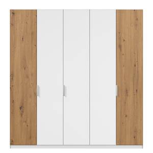 Drehtürenschrank SKØP pure artisan Alpinweiß / Eiche Artisan Dekor - 225 x 222 cm