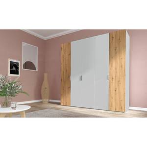 Drehtürenschrank SKØP pure artisan Seidengrau / Eiche Artisan Dekor - 225 x 236 cm