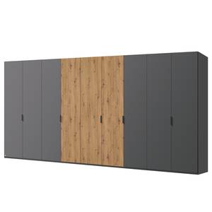 Drehtürenschrank SKØP pure artisan Graphit / Eiche Artisan Dekor - 405 x 222 cm