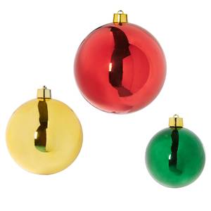 Dekoobjekt Weihnachtskugel (3-teilig) Kunststoff - Mehrfarbig