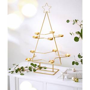 Teelichthalter Weihnachtsbaum II Metall - Gold