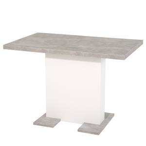 Table Franzie (Extensible) - Imitation béton / Blanc