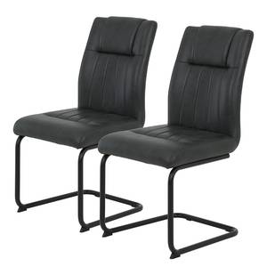 Chaise cantilever Caliento Anthracite - Lot de 2