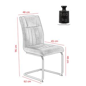 Chaise cantilever Caliento Anthracite - Lot de 2