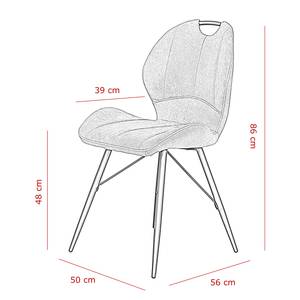 Gestoffeerde stoel Glin Lichtbruin - 2-delige set