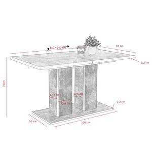 Esstisch Granby (mit Ausziehfunktion) Beton Dekor