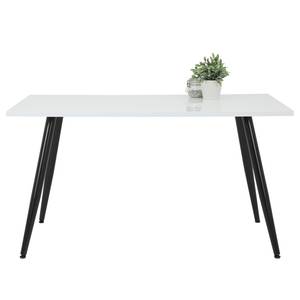 Eettafel Franka hoogglans wit/zwart