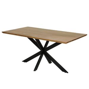 Table Gemma Acacia massif / Acier - Acacia / Noir