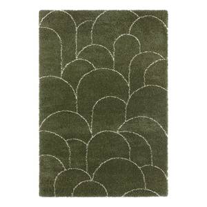 Hoogpolig vloerkleed Thane polypropeen - Groen/beige - 80 x 150 cm