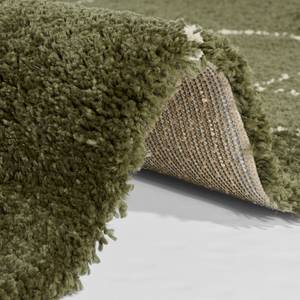 Hoogpolig vloerkleed Thane polypropeen - Groen/beige - 80 x 150 cm
