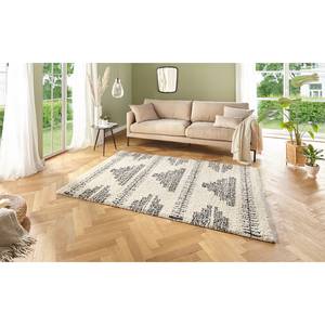 Tappeto a pelo lungo Sagar Polipropilene - Creme / Nero - 80 x 150 cm