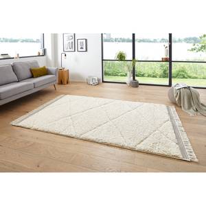 Hoogpolig vloerkleed Danaki polypropeen - Crèmekleurig/beige - 80 x 150 cm