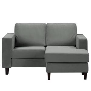 Ecksofa MAISON 1-Sitzer mit Longchair Samt Vaia: Grau - Longchair davorstehend rechts