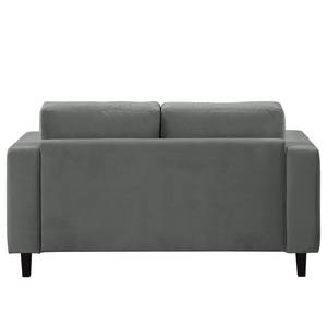 Ecksofa MAISON 1-Sitzer mit Longchair Samt Vaia: Grau - Longchair davorstehend rechts