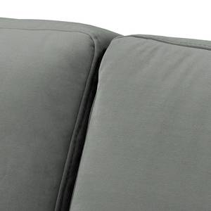 Ecksofa MAISON 1-Sitzer mit Longchair Samt Vaia: Grau - Longchair davorstehend rechts