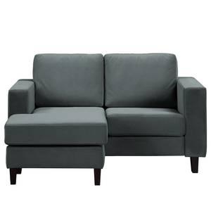 Ecksofa MAISON 1-Sitzer mit Longchair Samt Vaia: Anthrazit - Longchair davorstehend links