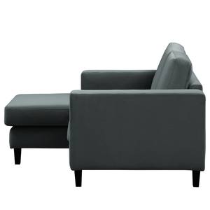 Ecksofa MAISON 1-Sitzer mit Longchair Samt Vaia: Anthrazit - Longchair davorstehend links