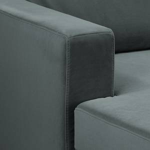 Ecksofa MAISON 1-Sitzer mit Longchair Samt Vaia: Anthrazit - Longchair davorstehend links