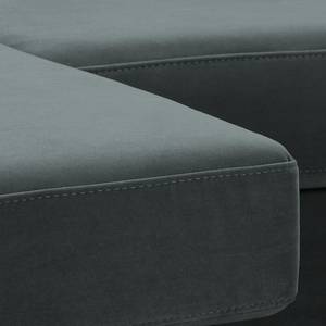 Ecksofa MAISON 1-Sitzer mit Longchair Samt Vaia: Anthrazit - Longchair davorstehend links