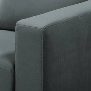 Ecksofa MAISON 1-Sitzer mit Longchair Samt Vaia: Anthrazit - Longchair davorstehend links