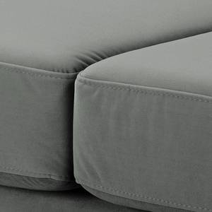 Ecksofa MAISON 2-Sitzer mit Longchair Samt Vaia: Grau - Longchair davorstehend rechts