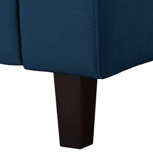 Canapé d’angle 1 places MAISON Velours Vaia: Bleu foncé - Méridienne courte à gauche (vue de face)