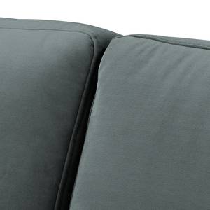 Hoekbank MAISON 2-zits + longchair fluweel - Velours Vaia: Antracietkleurig - Longchair vooraanzicht links