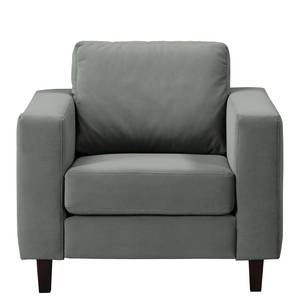 Bankstellen 3-, 2-zits, fauteuil MAISON vlakweefsel - Velours Vaia: Grijs