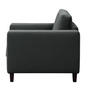 Bankstellen 3-, 2-zits, fauteuil MAISON vlakweefsel - Velours Vaia: Donkergrijs