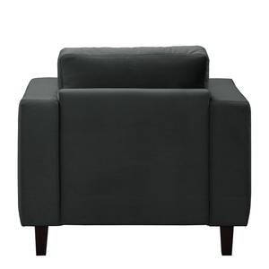 Bankstellen 3-, 2-zits, fauteuil MAISON vlakweefsel - Velours Vaia: Donkergrijs