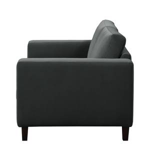 Bankstellen 3-, 2-zits, fauteuil MAISON vlakweefsel - Velours Vaia: Donkergrijs