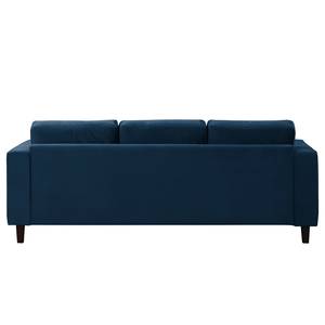 Bankstellen 3-, 2-zits, fauteuil MAISON vlakweefsel - Velours Vaia: Donkerblauw