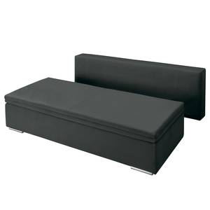 Boxspring-Schlafsofa Goodlow Samt Vaia: Dunkelgrau - Mit Schlaffunktion