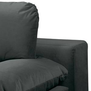 Canapé convertible boxspring Goodlow Velours - Velours Vaia: Gris foncé - Avec fonction couchage